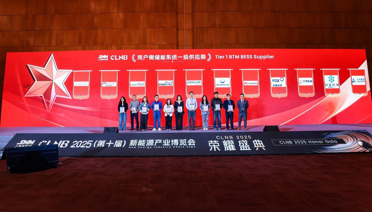 皇家国际能源荣登SMM Tier 1榜单，获“用户侧储能系统一级供应商”认证！